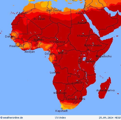 UV-Index Vorhersagekarten