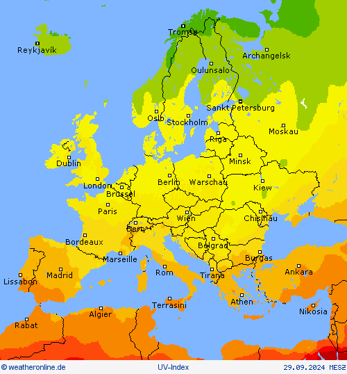 UV-Index Vorhersagekarten