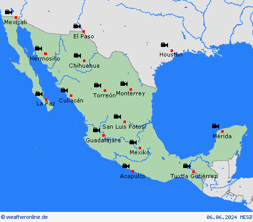 webcam Mexiko Nordamerika Vorhersagekarten