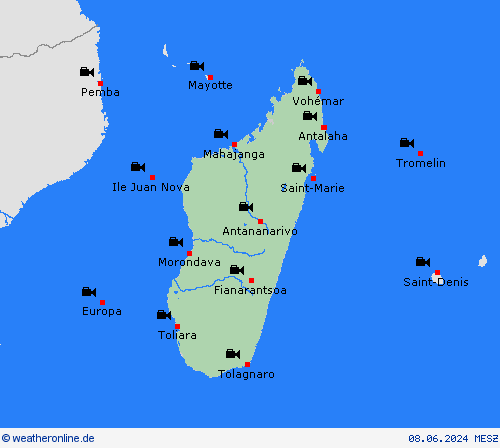 webcam Madagaskar Afrika Vorhersagekarten