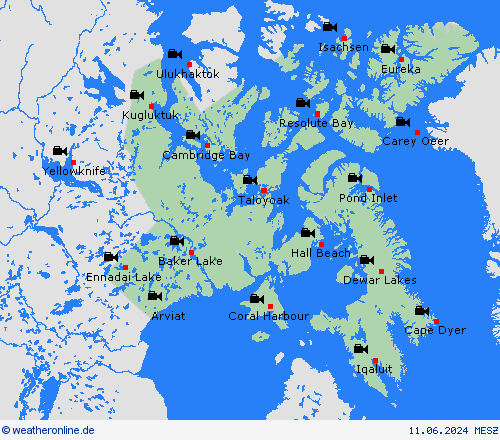webcam Nunavut Nordamerika Vorhersagekarten