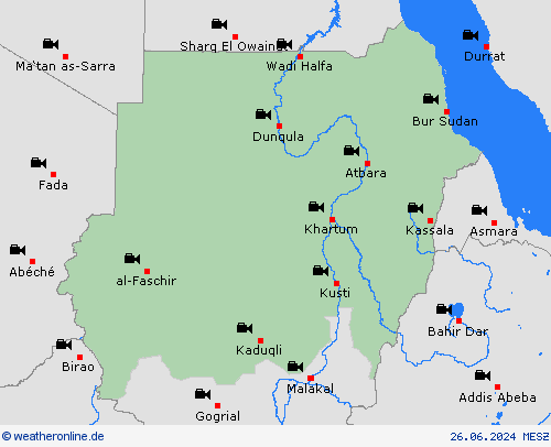webcam Sudan Afrika Vorhersagekarten